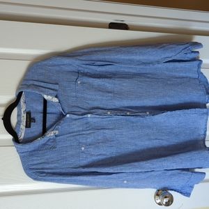 Lane Bryant linen blend button up shirt
